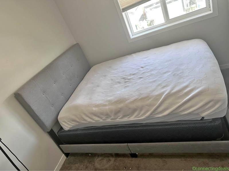 Double bed frame, double size mattress and double