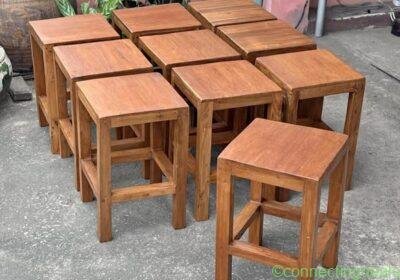 เก้าอี้สตูลไม้สัก เก้าอี้ไม้หัวโล้น (Teak wood in Chiang Mai