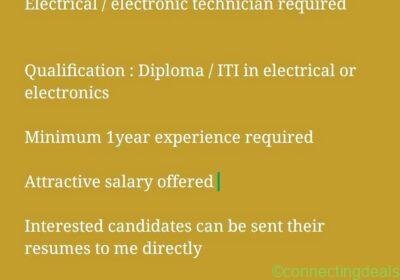 Electrical / electronic technician in Erode