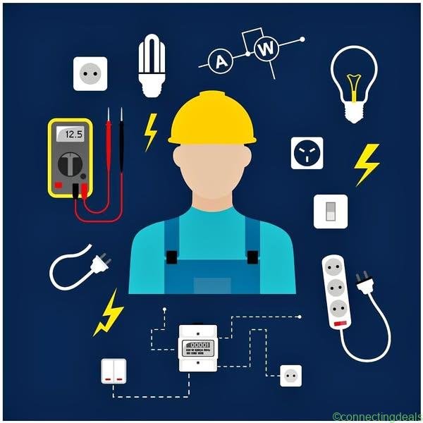 Electrician for light installation and