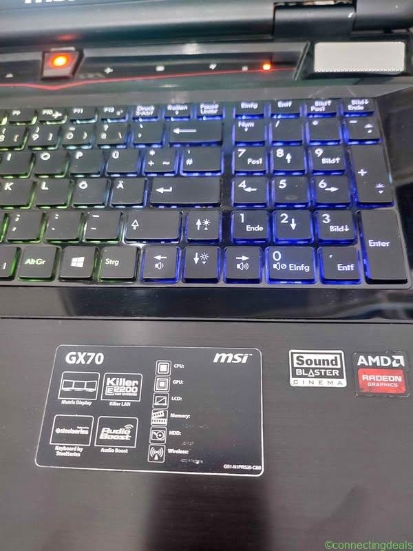 Gaming Laptop MSI , SSD 120 GB+HDD 500 GB windows