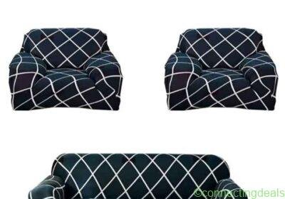 Geometric Grid Sofa Cover Set in Varanasi