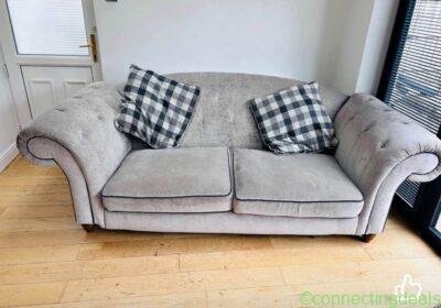 Grey chesterfield fabric sofa in Manchester