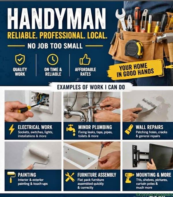 Handyman Services. Available 7 days a week.