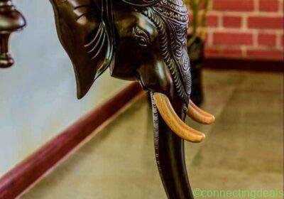 Heritage indian art carved wooden elephant console in Dehradun