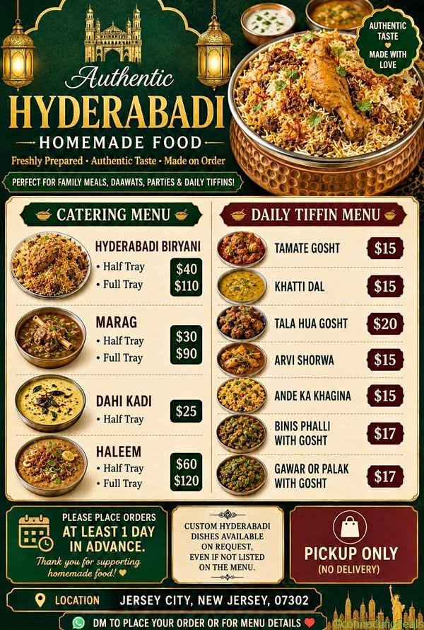 Hyderabadi Tiffin or Bulk Order