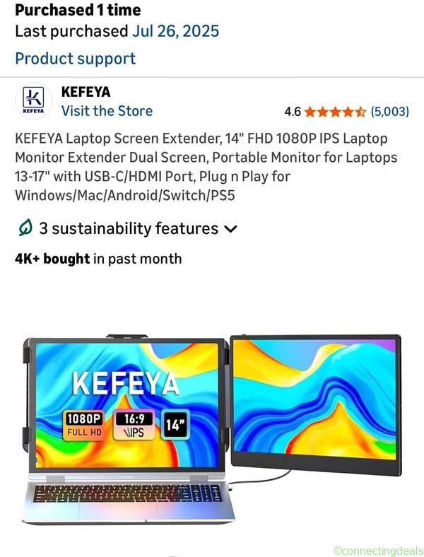 Kefeya Laptop Screen Extender -14 inch