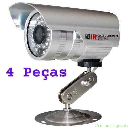 Kit 4 Câmeras de Segurança Falsa