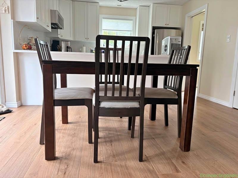 Kitchen Table + 4 Chairs (36”W 48” L 30” H)