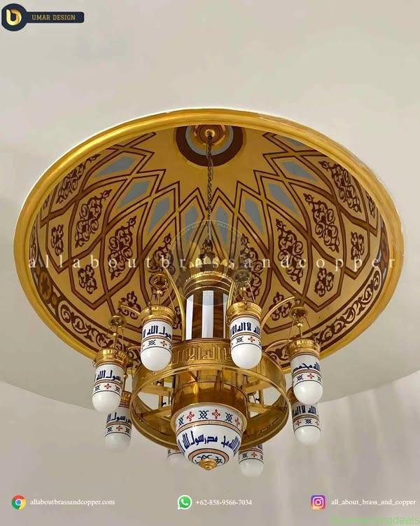 Lampu Gantung nabawi kuningan ukir