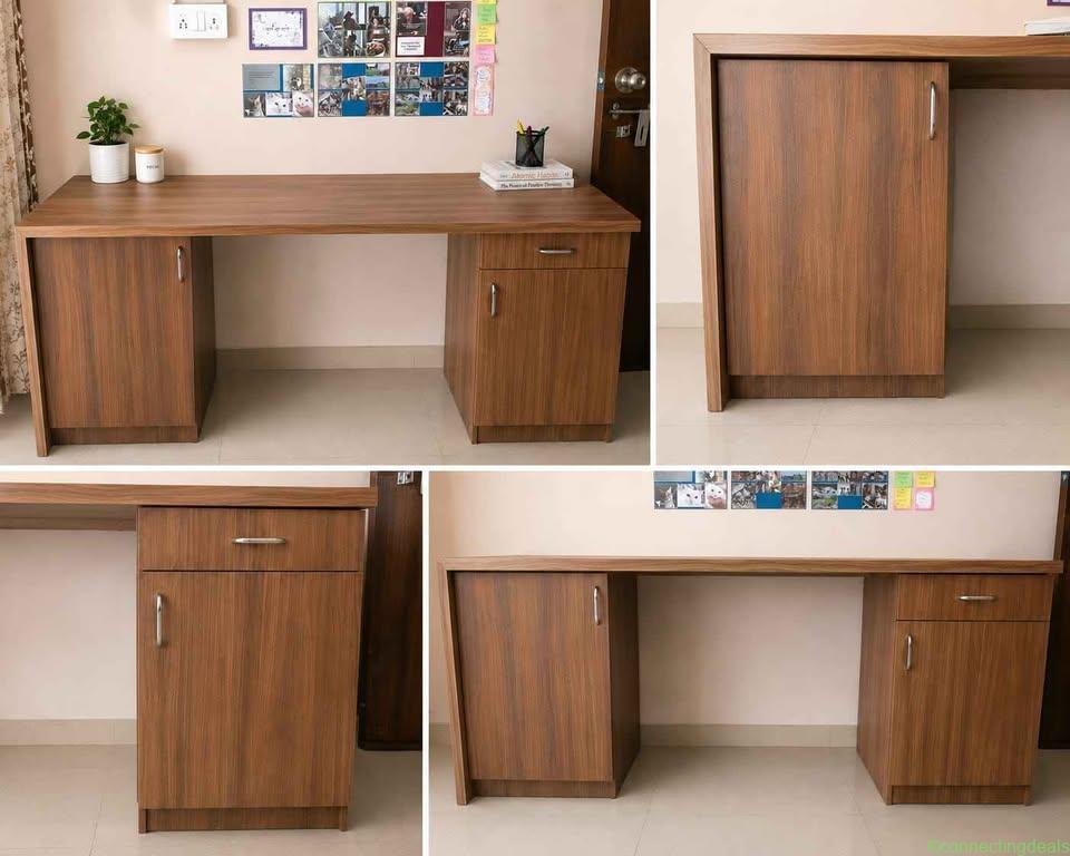 Large Wood Grain Executive Desk
