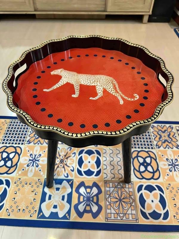 Leopard printed side table
