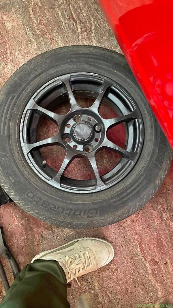 Llantas EB con cubiertas medio uso r13 cento 4×100