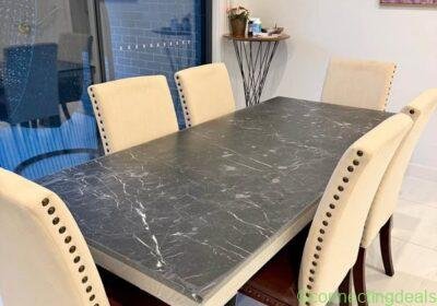 Marble Stone Dining Table - 6x Chairs included in Melbourne