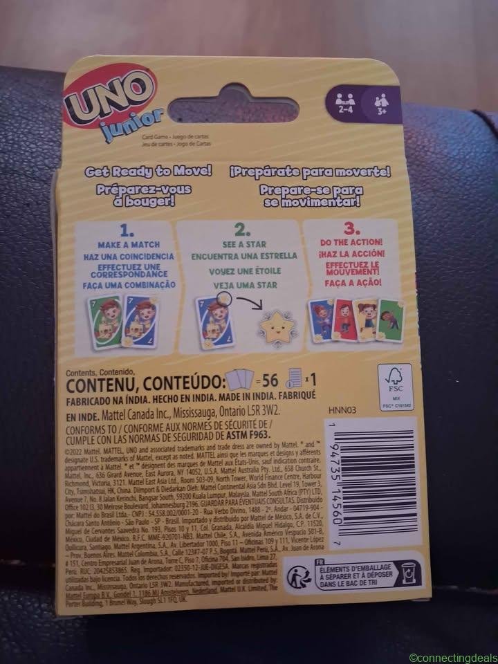 Mattel Games UNO Junior Move! card