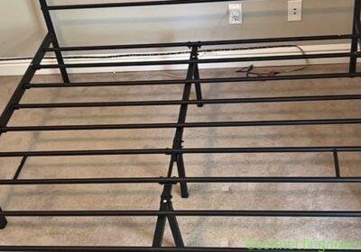 Free ad: Metal Bed Frame with Scrollwork in Edmonton. Metal Bed Frame with Scrollwork in Edmonton