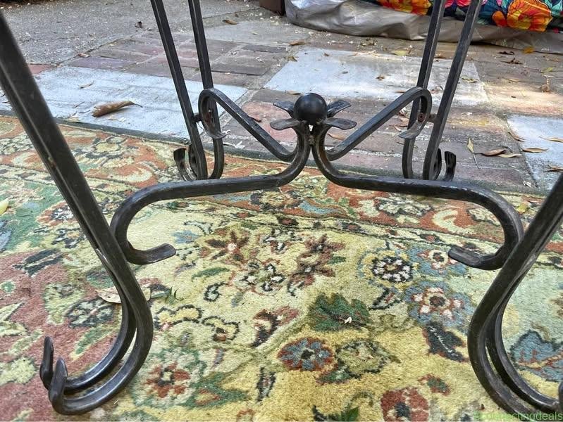 Metal Glass Top Side Table