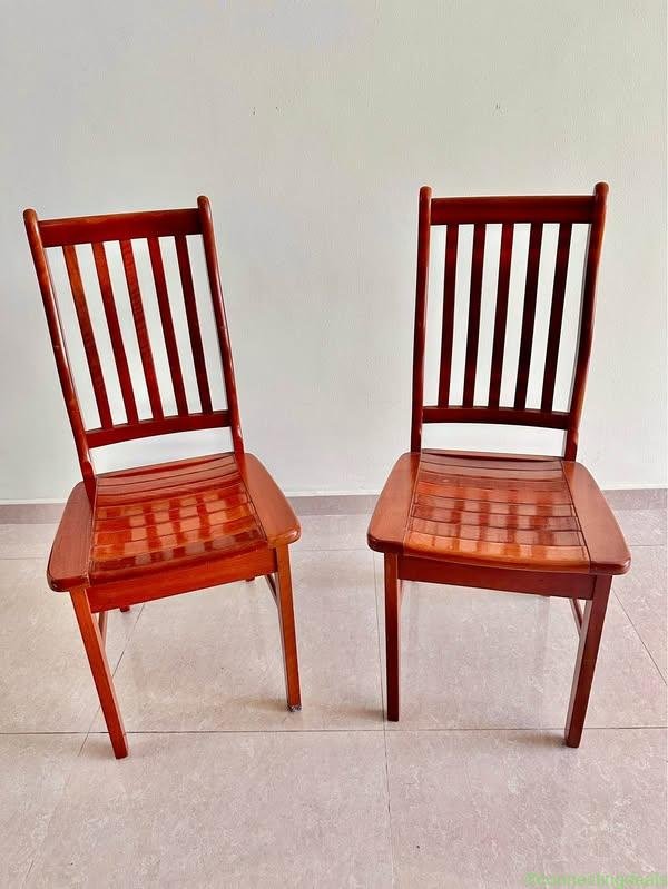 MOVING OUT SALE – Teak wood dining chairs (2