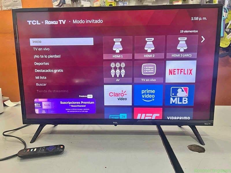 Pantalla Roku tv TCL smart con control 32′