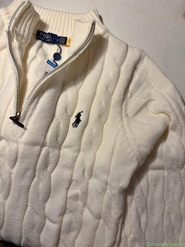 Ralph Lauren Knitted Quarterzip (White)