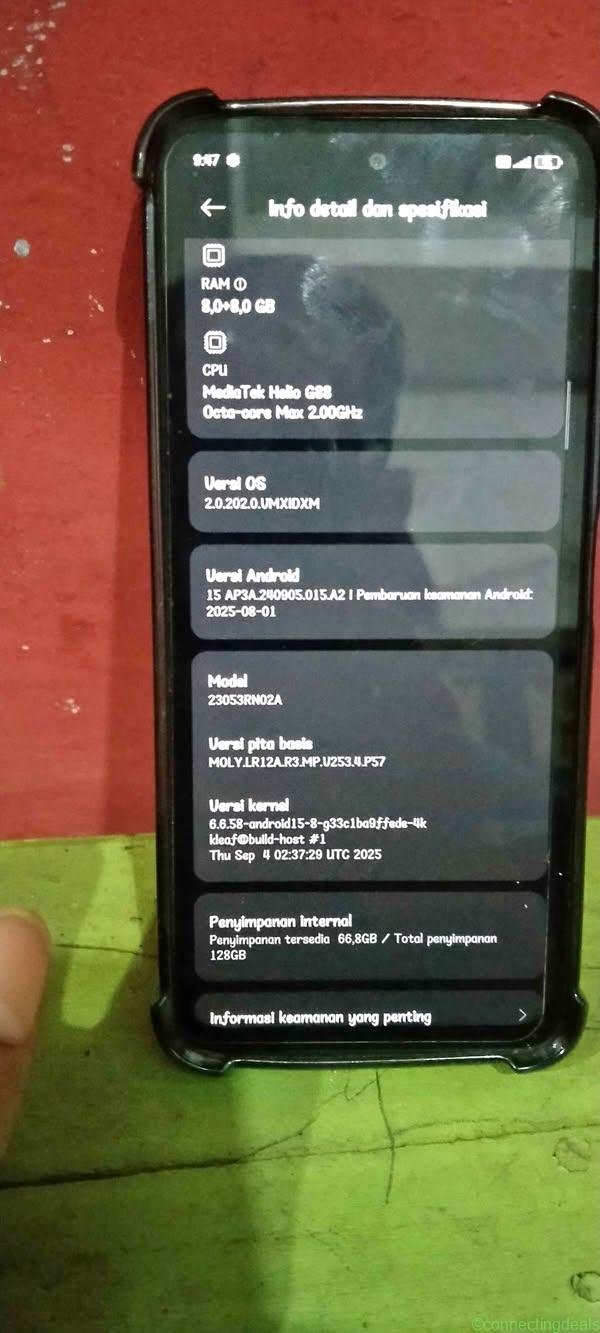 redmi 12 4g 8 + 8 / 128 fulset minus kaca kamera
