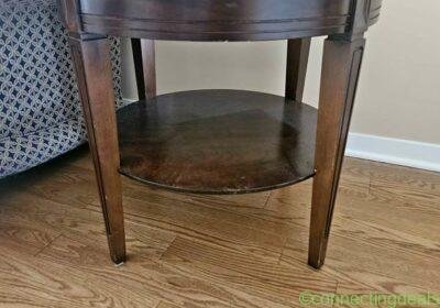 Round Wood End Table with Shelf in Montreal