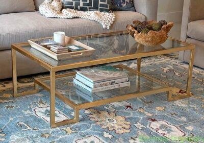 Safavieh Vivian Gold Glass Coffee Table in Miami