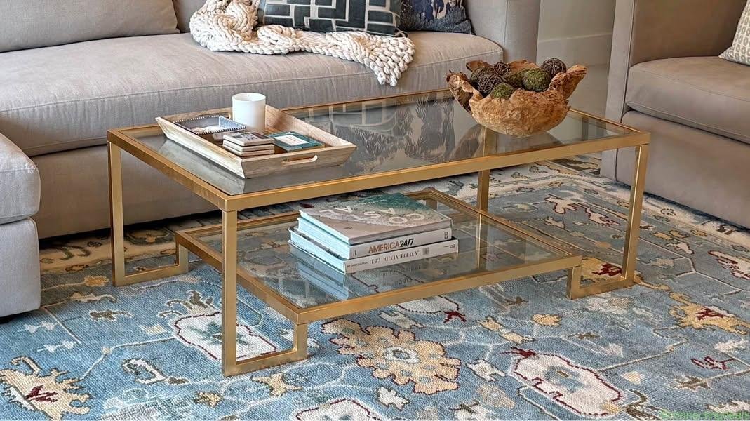 Safavieh Vivian Gold Glass Coffee Table