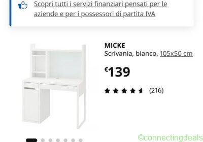 Free ad: Scrivania Micke Ikea in Milan. Scrivania Micke Ikea in Milan