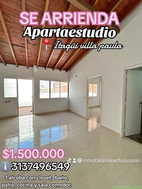SE ARRIENDA APARTAESTUDIO ITAGUI CENTRO