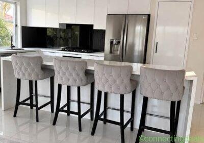 Free ad: Set of 4 bar stool chairs dove grey in Brisbane. Set of 4 bar stool chairs dove grey in Brisbane