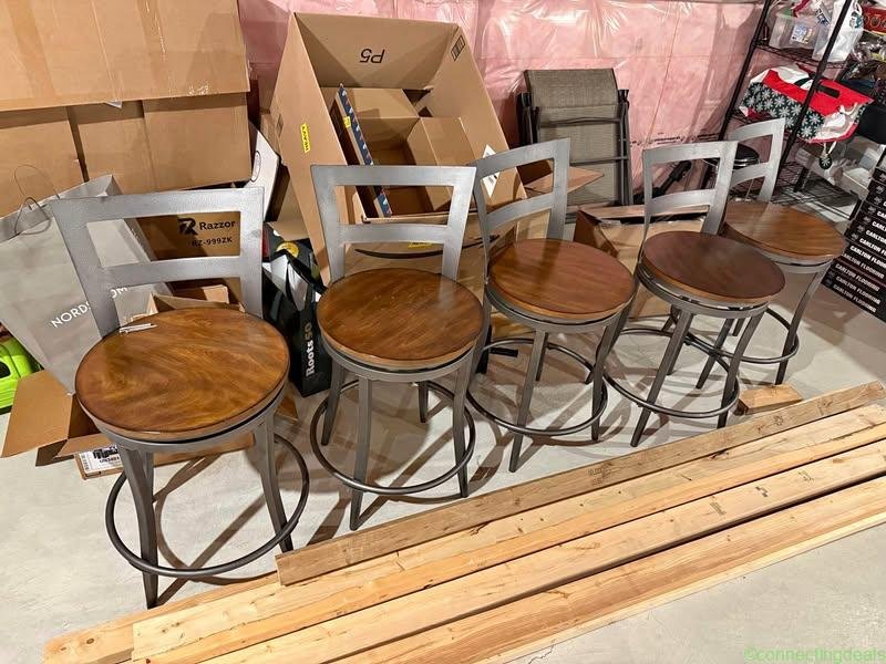 Set of 5 Swivel Bar Stools