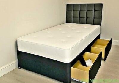 Single Bed with Mattress-Full Foam Mattress-Divan in Glasgow