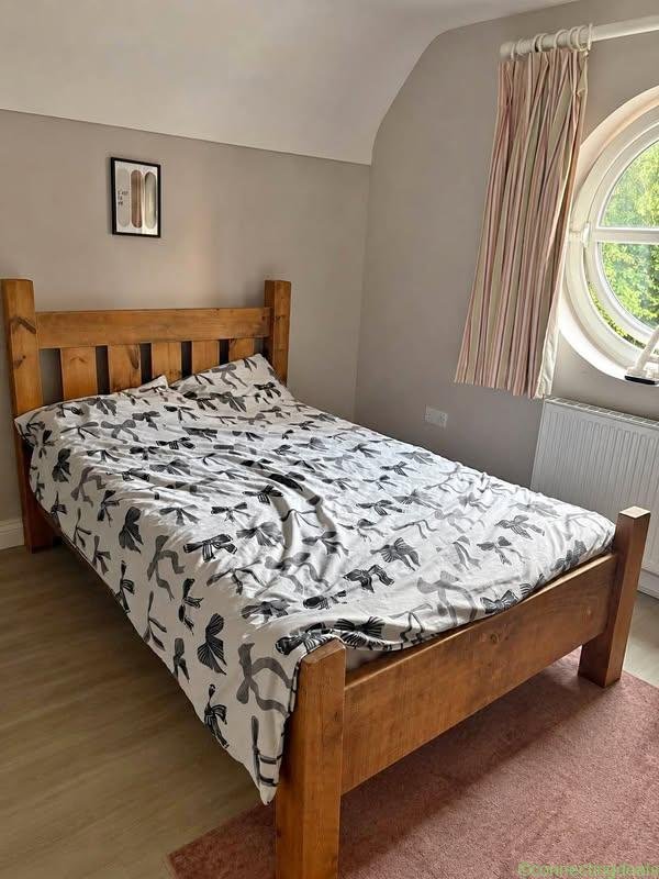 Small double solid wood bed