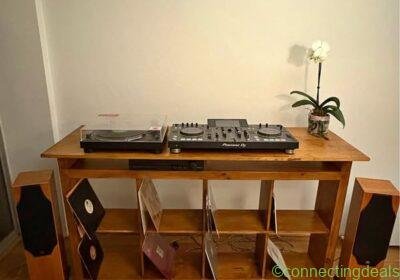 Solid Wood DJ Booth and Vinyl Bookcase in Sydney