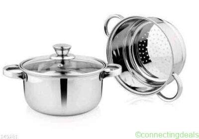 Free ad: Stainless Steel Steamer Set With Lid 2 Tier - - in Aurangabad. Stainless Steel Steamer Set With Lid 2 Tier - - in Aurangabad