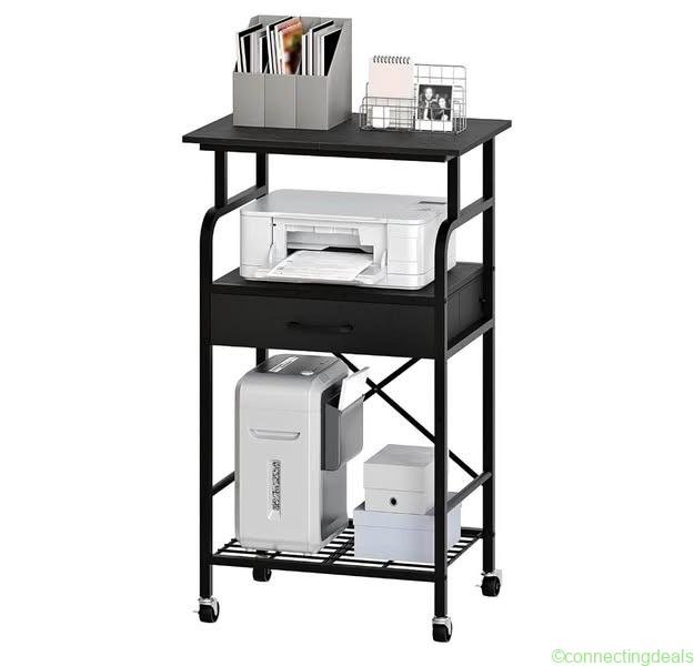 Tall Printer Stand, 3 Tier Printer Cart