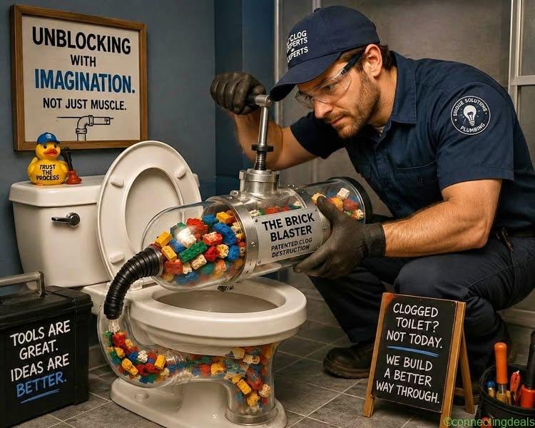The Brick Blaster Creative Plumbing Prop crazy