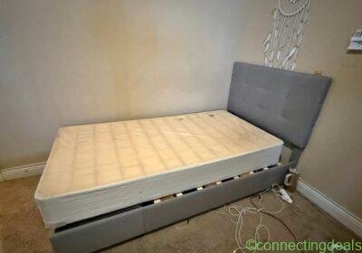 Twin Linen Upholstered Button Tufted Panel Bed in San Antonio