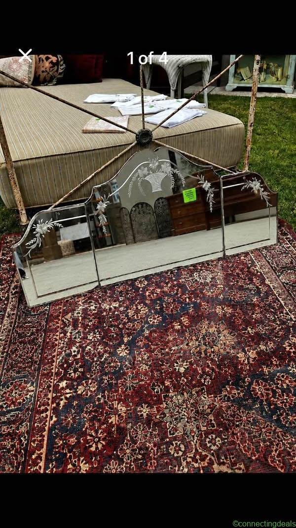Vintage antique 3 panel Venetian mirror