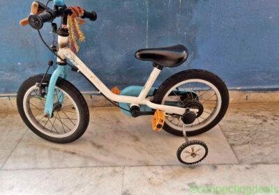Free ad: White and Blue Kids Bicycle with Training Wheels in Warangal. White and Blue Kids Bicycle with Training Wheels in Warangal