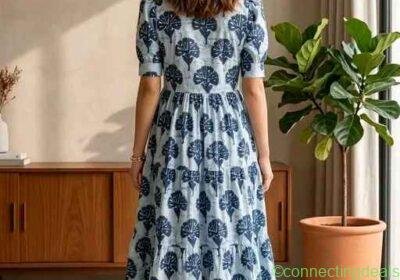 Women Blue & White Floral Printed Fit in Dhanbad