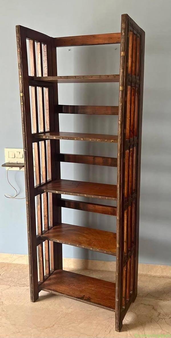 wood and brass collapsable unit