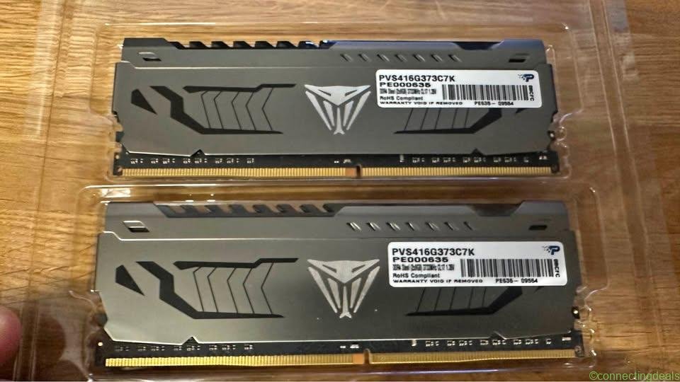 16gb (2x8gb) DDR4 3733MHz Patriot Steel RAM