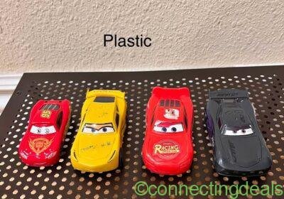 Plastic Pixar Cars. McQueen and his friends 3″ each, except 1