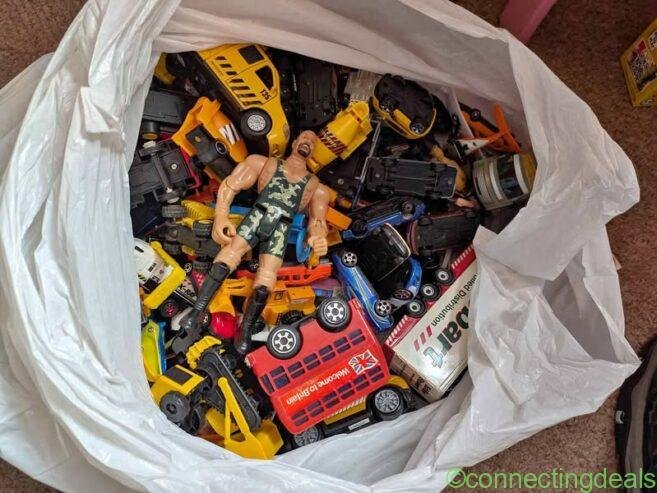 Bag of kids toy cars