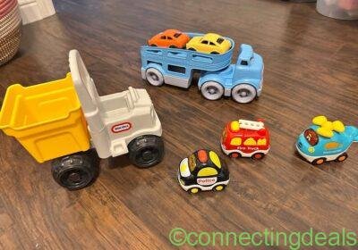 Toy cars and trucks
