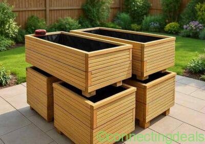 Wooden Decking Plant Pots Planters Flower Bed Garden decoration ornament timber deck free screw