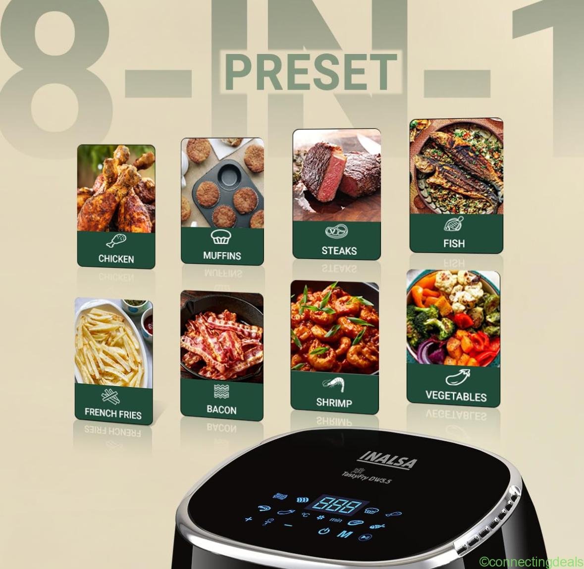 INALSA Air Fryer 5.5 Ltr
