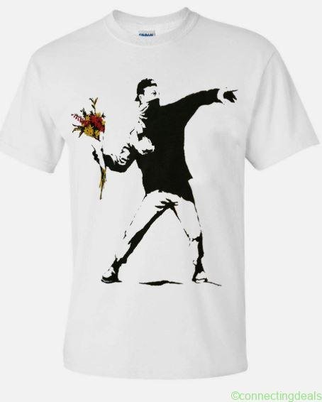 Banksy Flower Thrower T Shirt